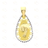 MEDALLA VIRGEN NIÑA BICOLOR ORO 18KT.